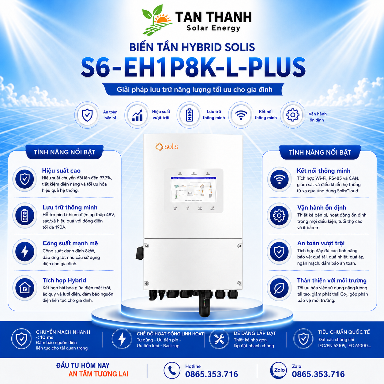 Solis S6-EH1P8K-L-PLUS 8kW 1 Pha