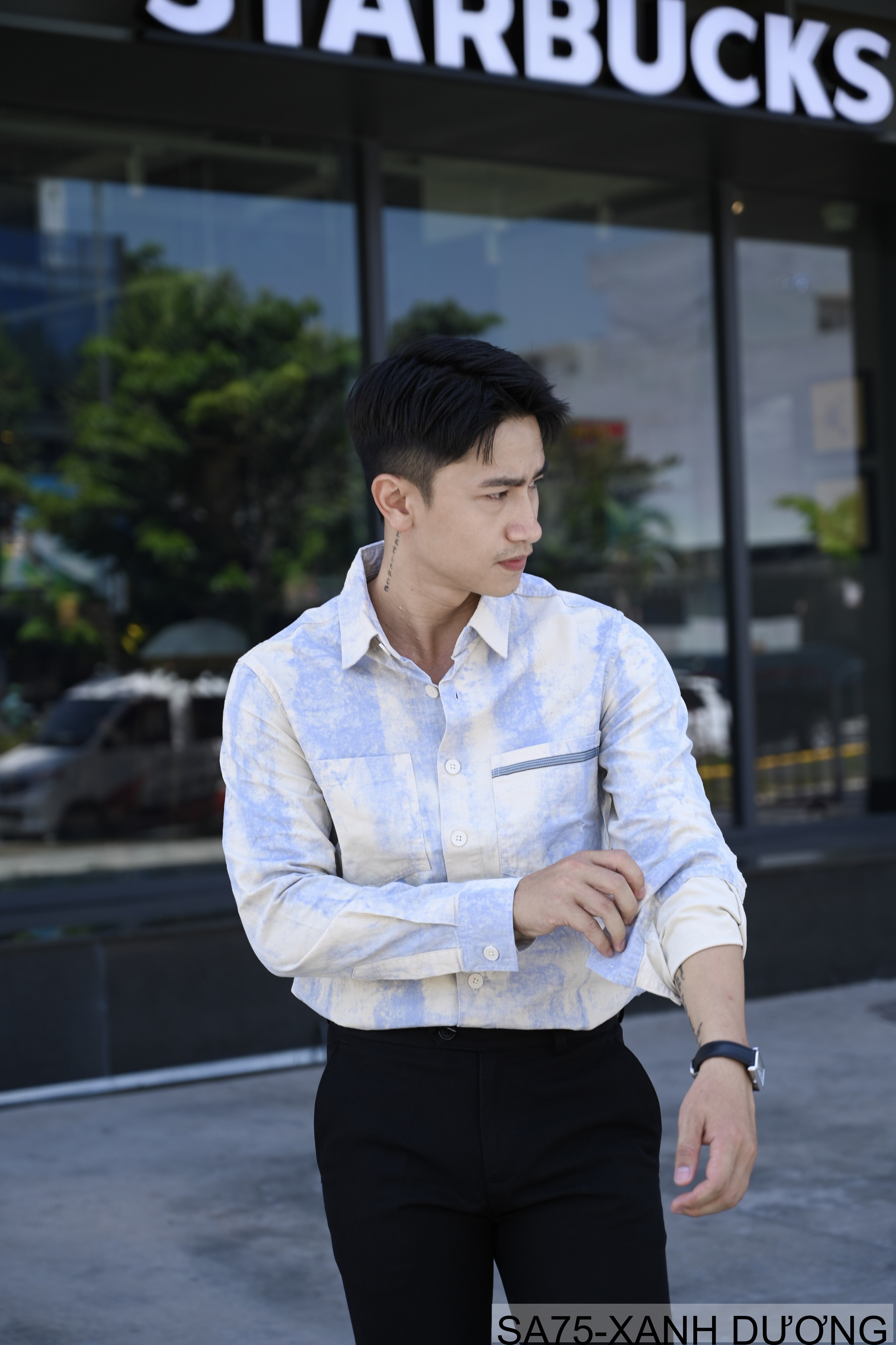 SA75 - Áo Sơ Mi Nam Dài Tay In Họa Tiết Phong Cách Nhật Bản Chất Cotton Mềm Mại_thumbnail_5