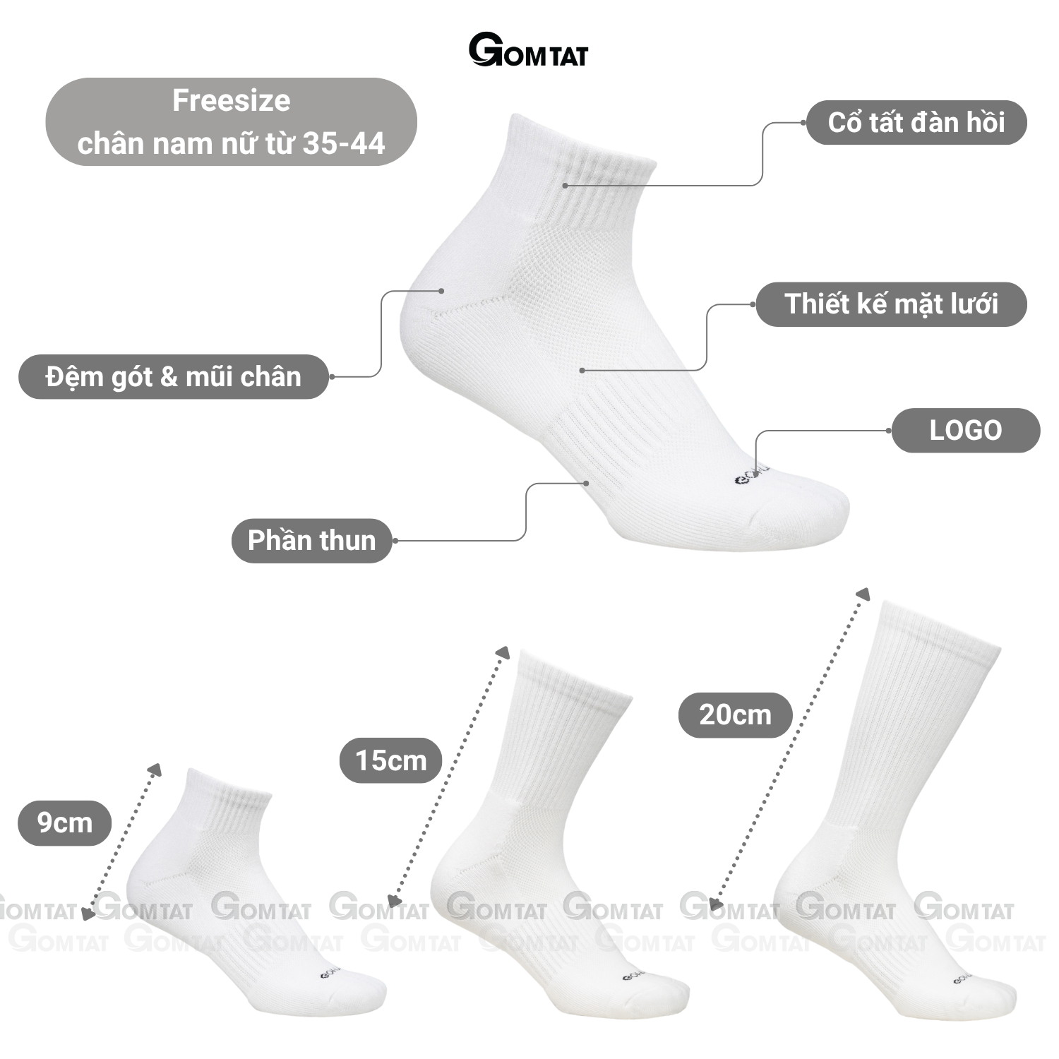 Combo tất trơn nam nữ GOMTAT có đệm xù êm chân, sợi cotton dày dặn, khử mùi kháng khuẩn - STA-5009_thumbnail_7