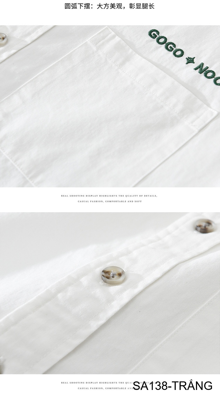 SA138 - Áo sơ mi nam dài tay in họa tiết thời trang, chất cotton 100%, form rộng nhẹ nhàng, màu trắng và xanh lá_thumbnail_8