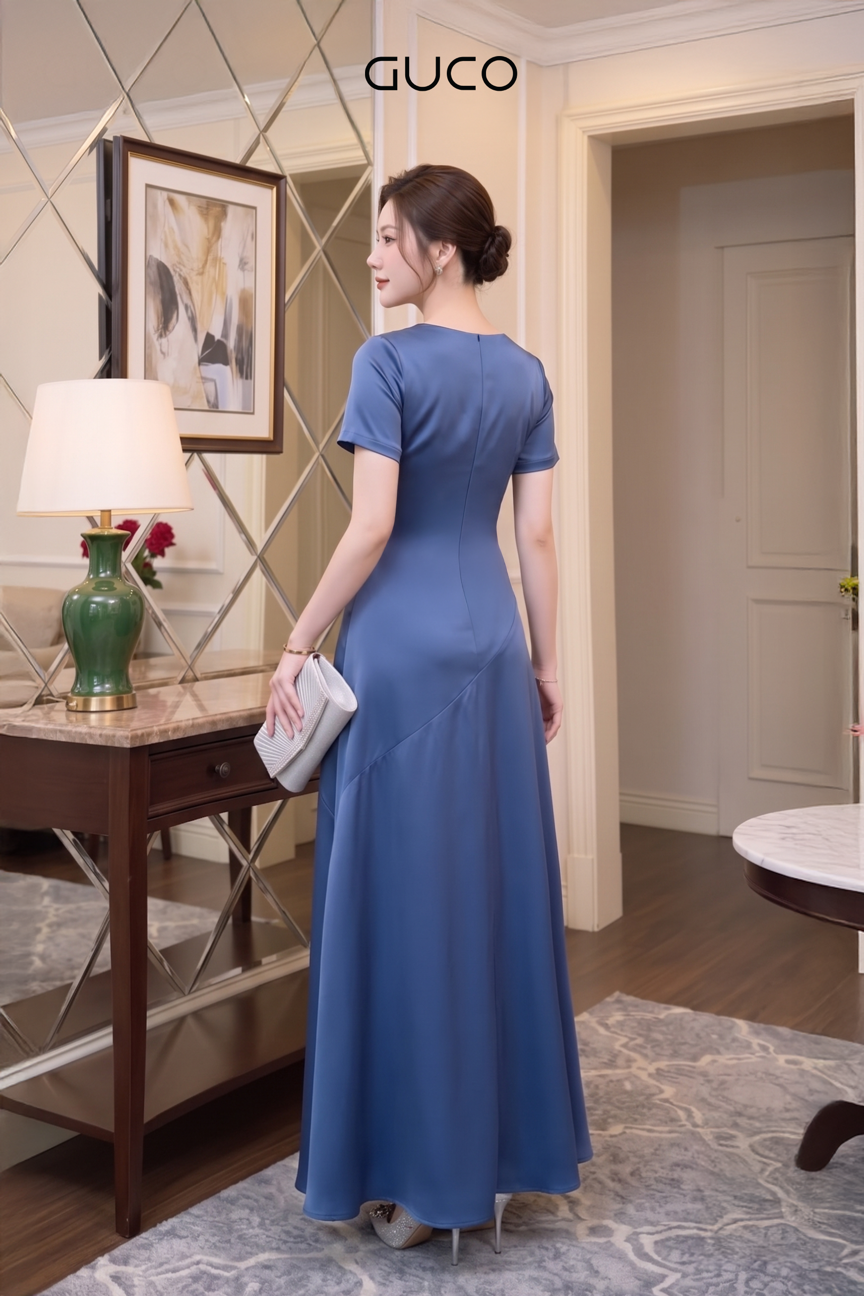 Đầm Dạ Hội Xanh Đuôi Cá Cổ Đỗ_thumbnail_1