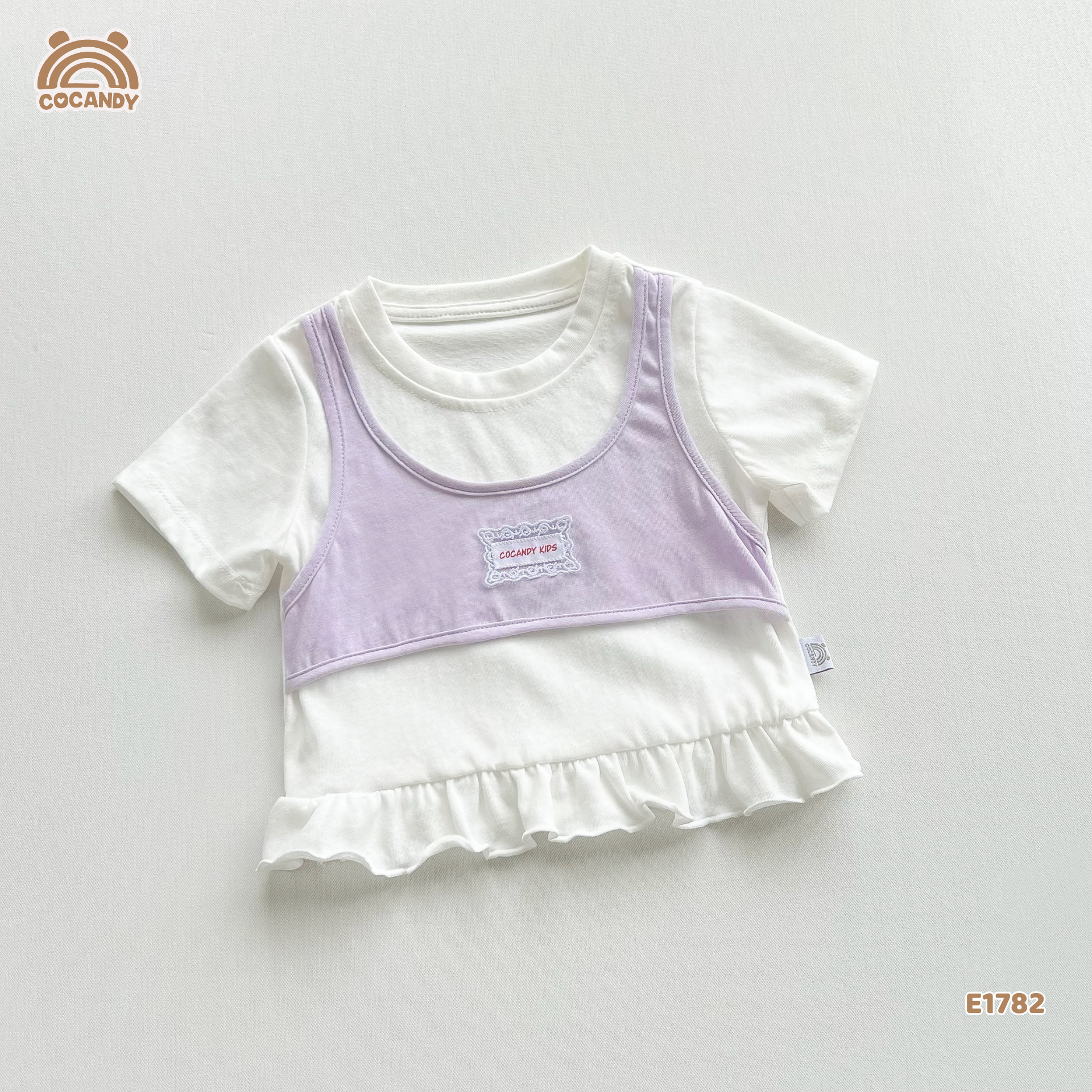 Áo cộc cotton TÍM TRẮNG giả yếm tag CCD_thumbnail_3
