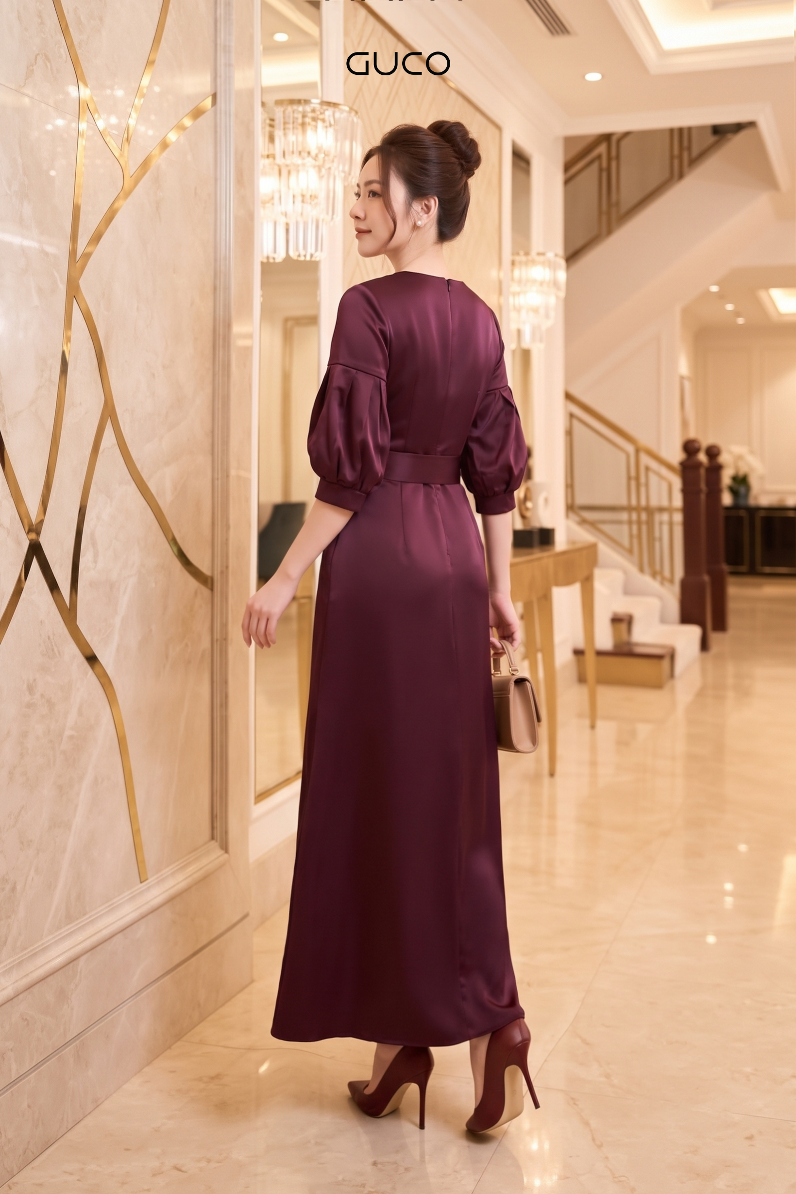 Đầm Dự Tiệc  ĐôTay Bồng Bo Chun Phối Đai Eo - 5270_thumbnail_1