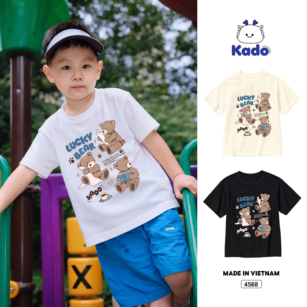 Áo thun bé gái form rộng mèo đáng yêu Kado 4568