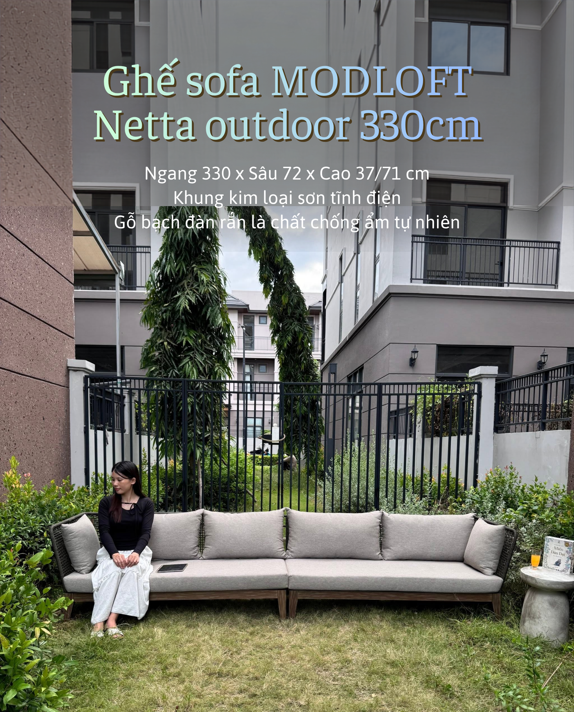 Ghế sofa MODLOFT Netta outdoor 330cm