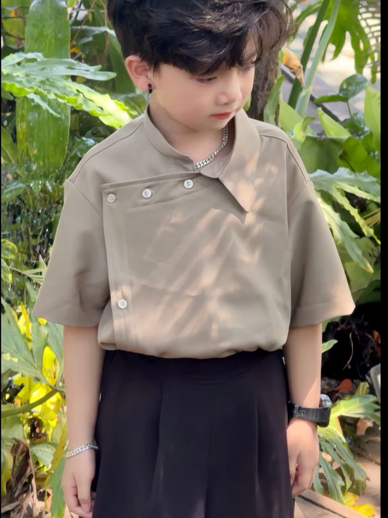 Áo Nửa Cổ Dày Dặn,Quần Suông Đen Đai Bằng Cho Bé Trai._thumbnail_4