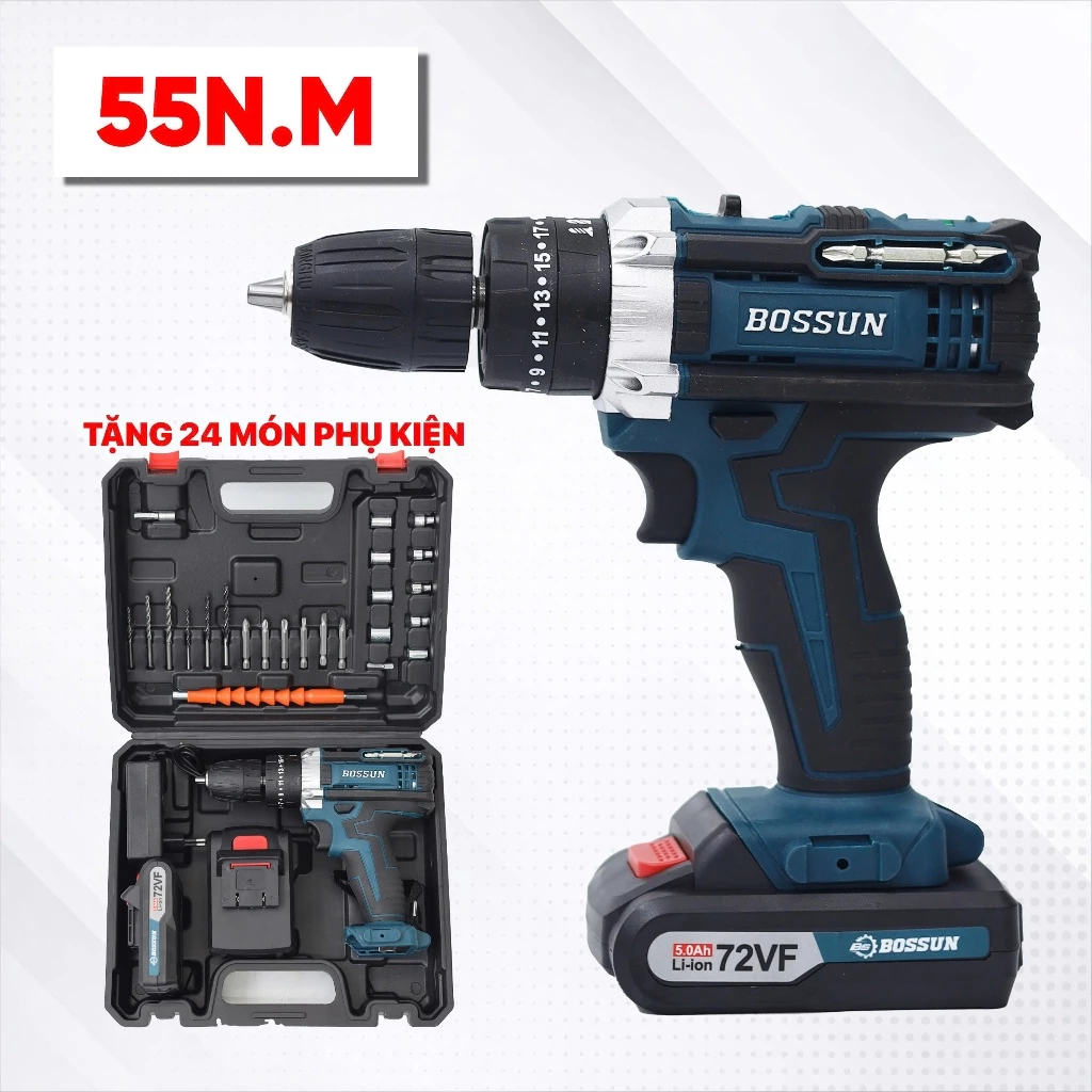 Máy khoan pin Boshun 3 chức năng đầu 10mm - Máy bắn vít cầm tay - Giá rẻ_thumbnail_3
