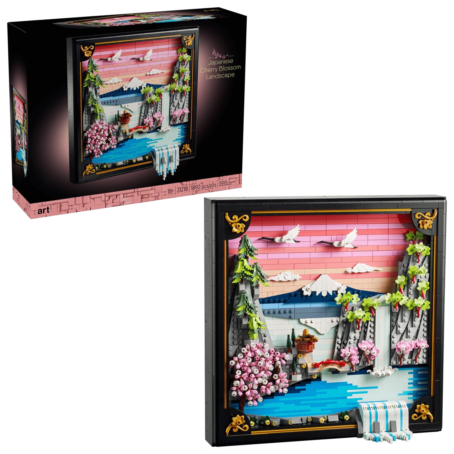 Tranh Non LEGO Japanese Cherry Blossom Landscape