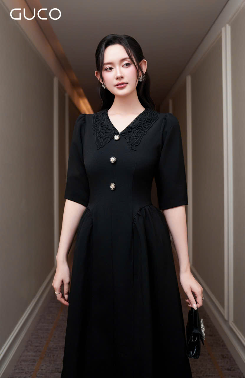 ĐẦM XÒE CỔ PHỐI REN - ĐEN_thumbnail_2