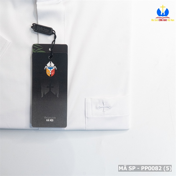 Áo sơ mi cổ côn ngắn tay XL màu trắng X 5C_thumbnail_1