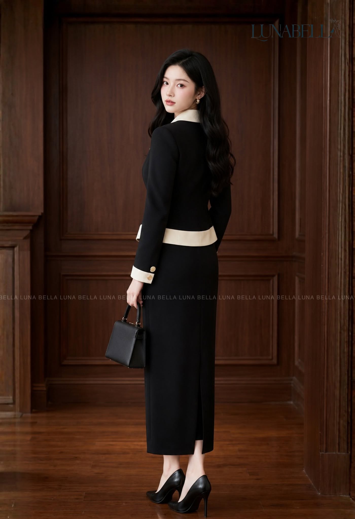 Set vest chân đầm bút chì RYLIN màu ĐEN_thumbnail_2