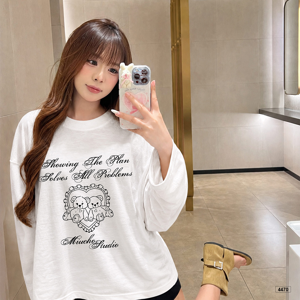 Áo thun tay dài unisex form boxy cotton xược Miucho 4470_thumbnail_6