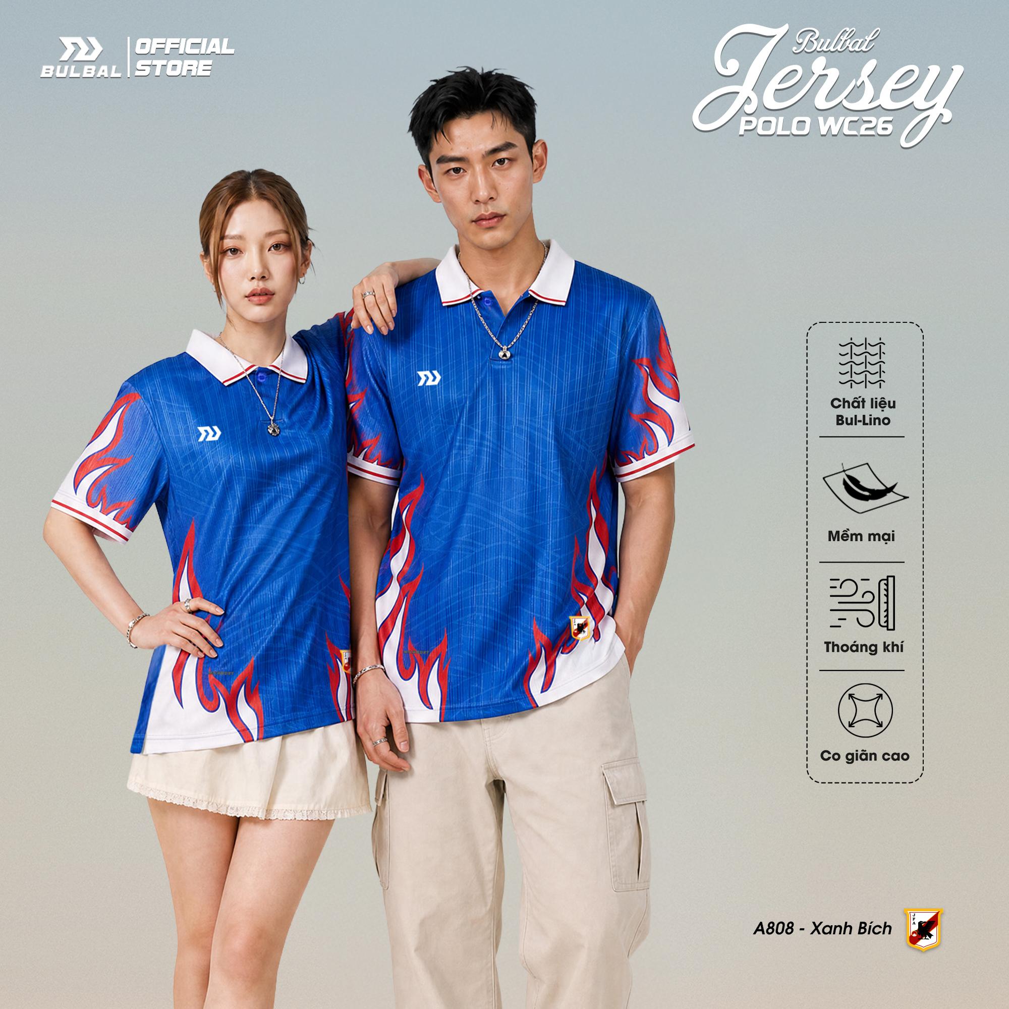 BST Áo Bóng Đá Bulbal Polo Jersey WC26 Vải Dệt Vân Thoáng Khí Thể Thao Đương Đại
