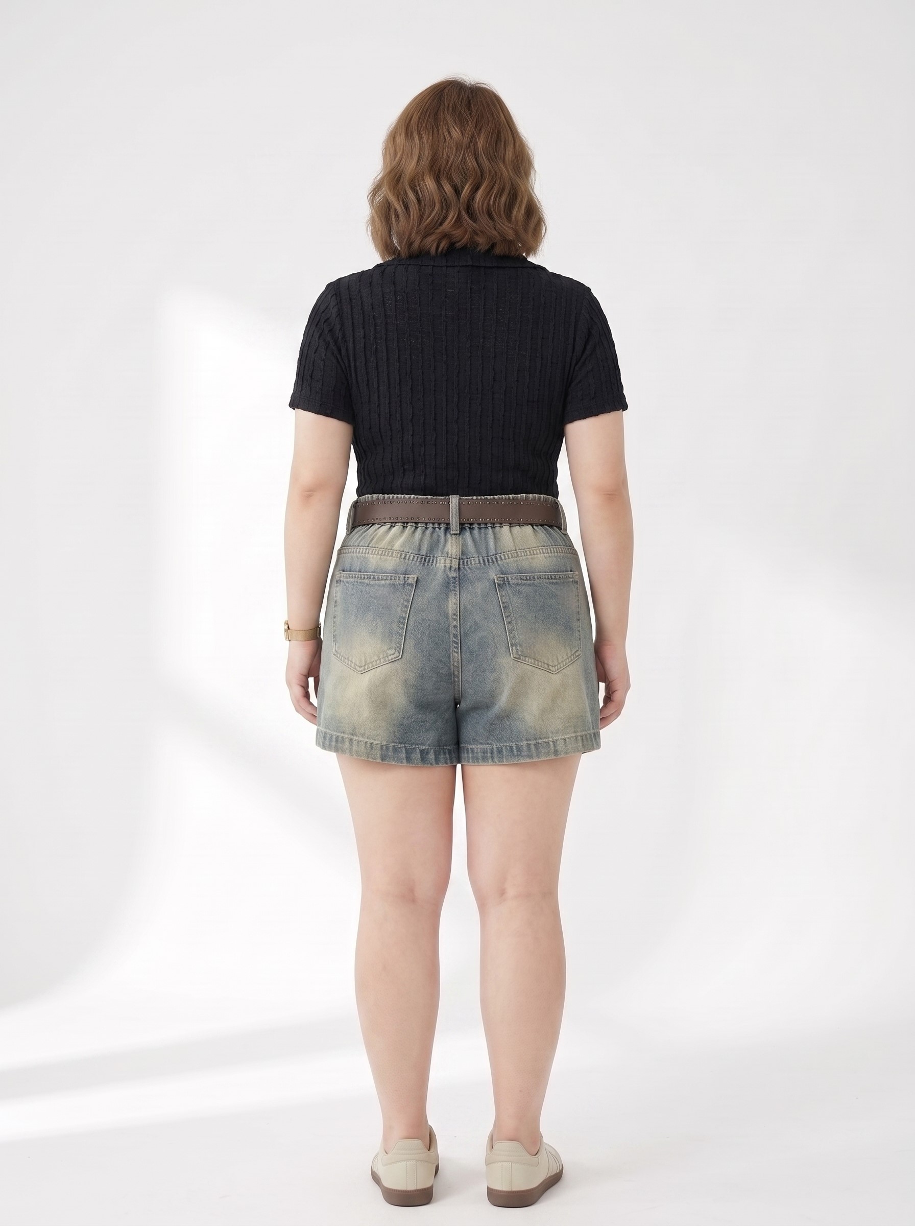 Quần Short Jean Lưng Thun Thêu Ngựa Bigsize Gọn Đùi Dễ Phối - Xanh Nhạt, Đen Wash - Vừa 55-90kg - T-QSJ1329_thumbnail_5