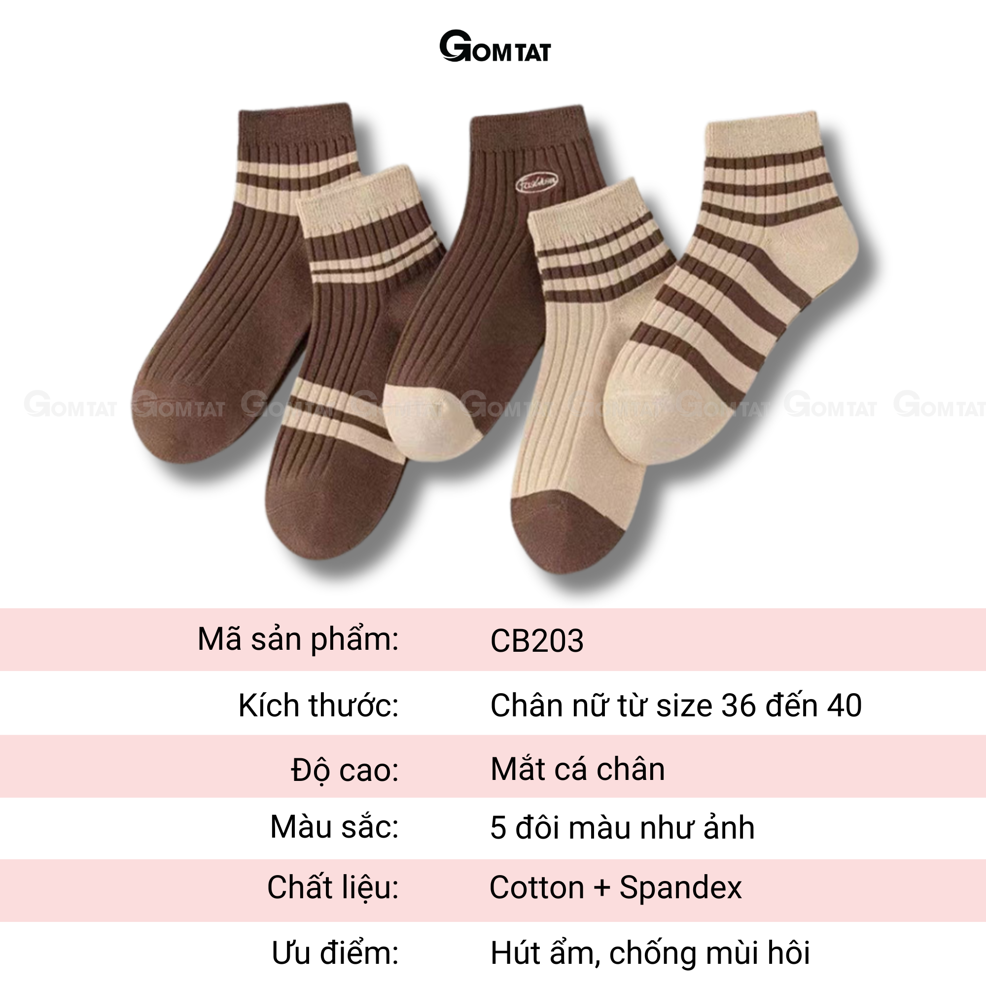 Set 5 đôi tất vớ nữ cổ ngắn UYE-CBCN_thumbnail_117