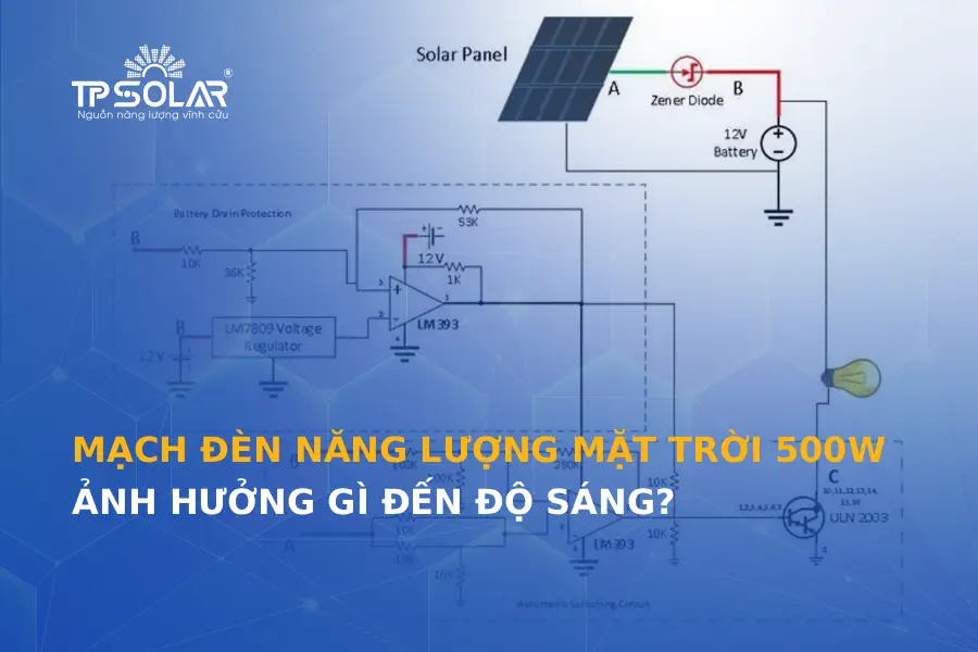 Mạch đèn năng lượng mặt trời 500W ảnh hưởng gì đến độ sáng đèn?