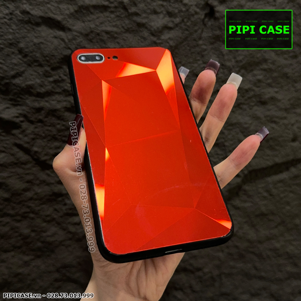 Ốp Lưng iPhone 7 Plus / 8 Plus - Kim Cương 6D - Đỏ_thumbnail_2