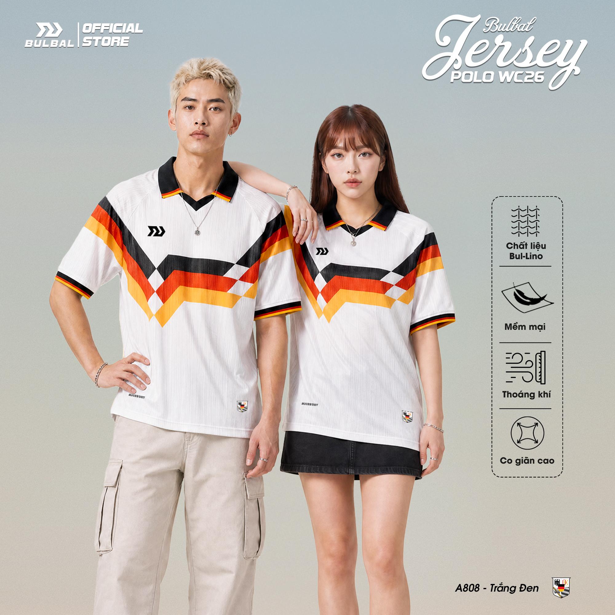 BST Áo Bóng Đá Bulbal Polo Jersey WC26 Vải Dệt Vân Thoáng Khí Thể Thao Đương Đại_thumbnail_4