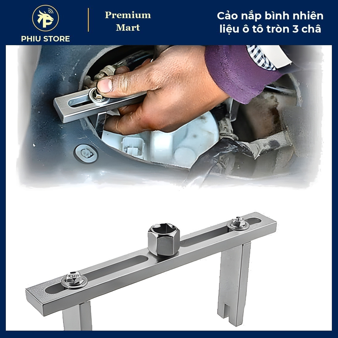 Cảo Nắp Bình Xăng 3 Chấu - Vam Tháo Nắp Bình Nhiên Liệu, Khẩu 3/8 Sang 1/2_thumbnail_3