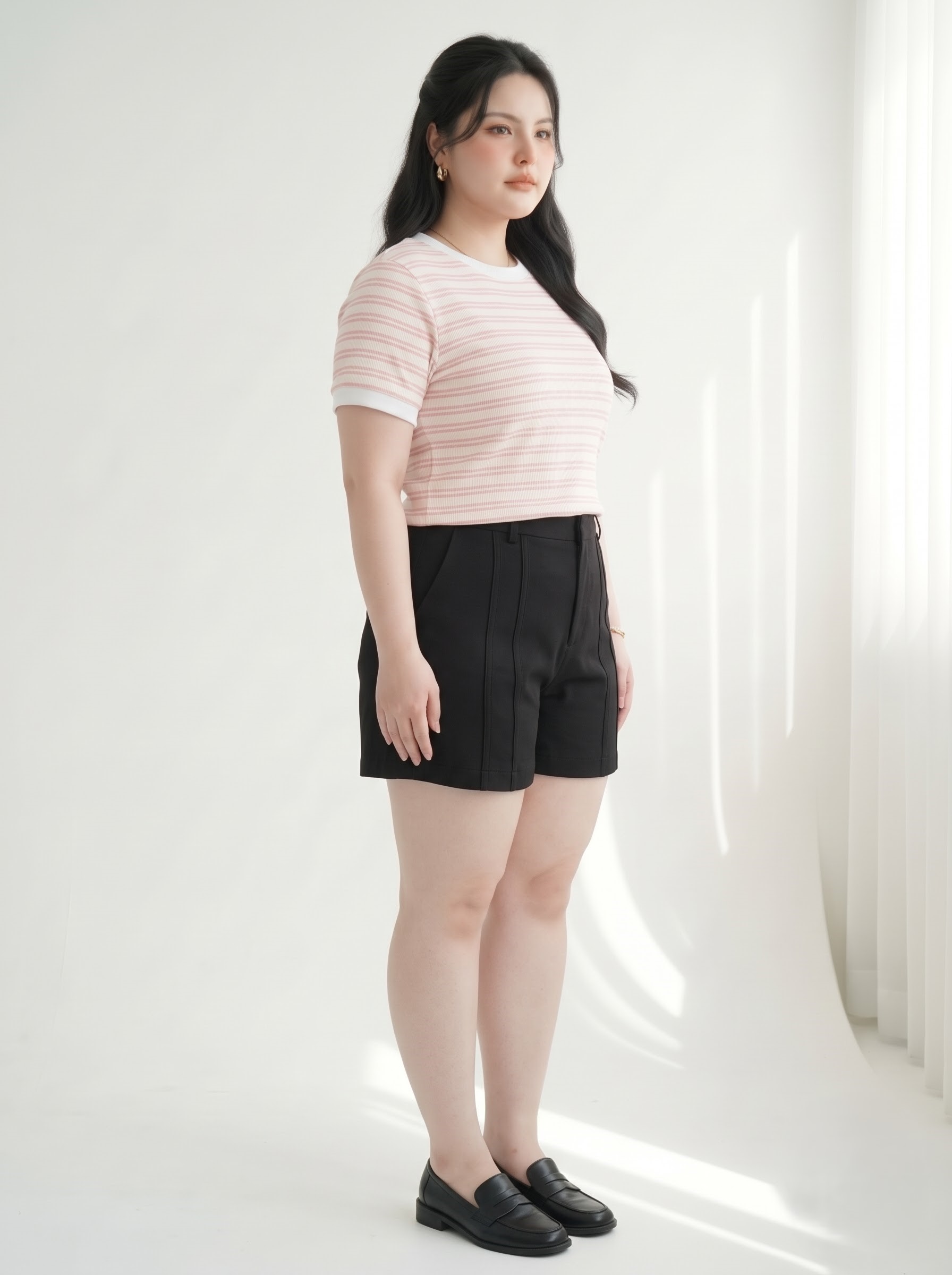 BIGSIZE NỮ - Áo thun sọc form basic V-AK096_thumbnail_7