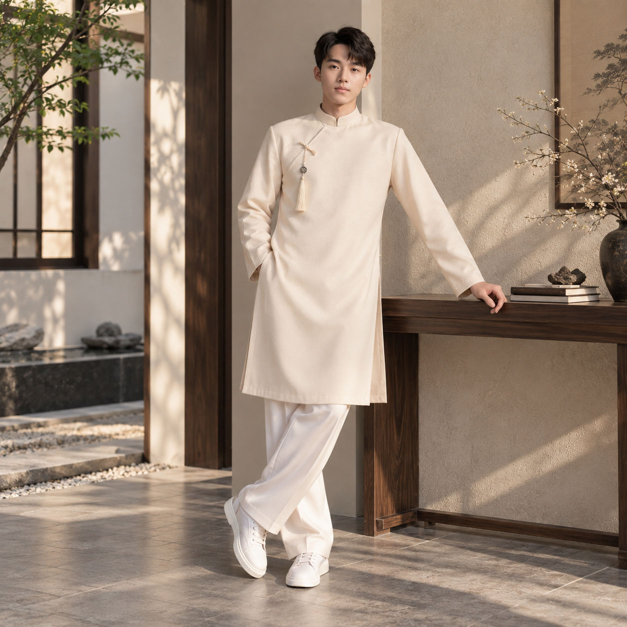 ÁO DÀI NAM CÁCH TÂN CỔ ĐỨNG TAFFETA NA26-24_thumbnail_3