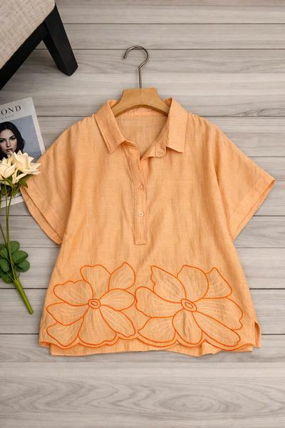 Áo sơ mi polo thêu hoa tà trước_thumbnail_4