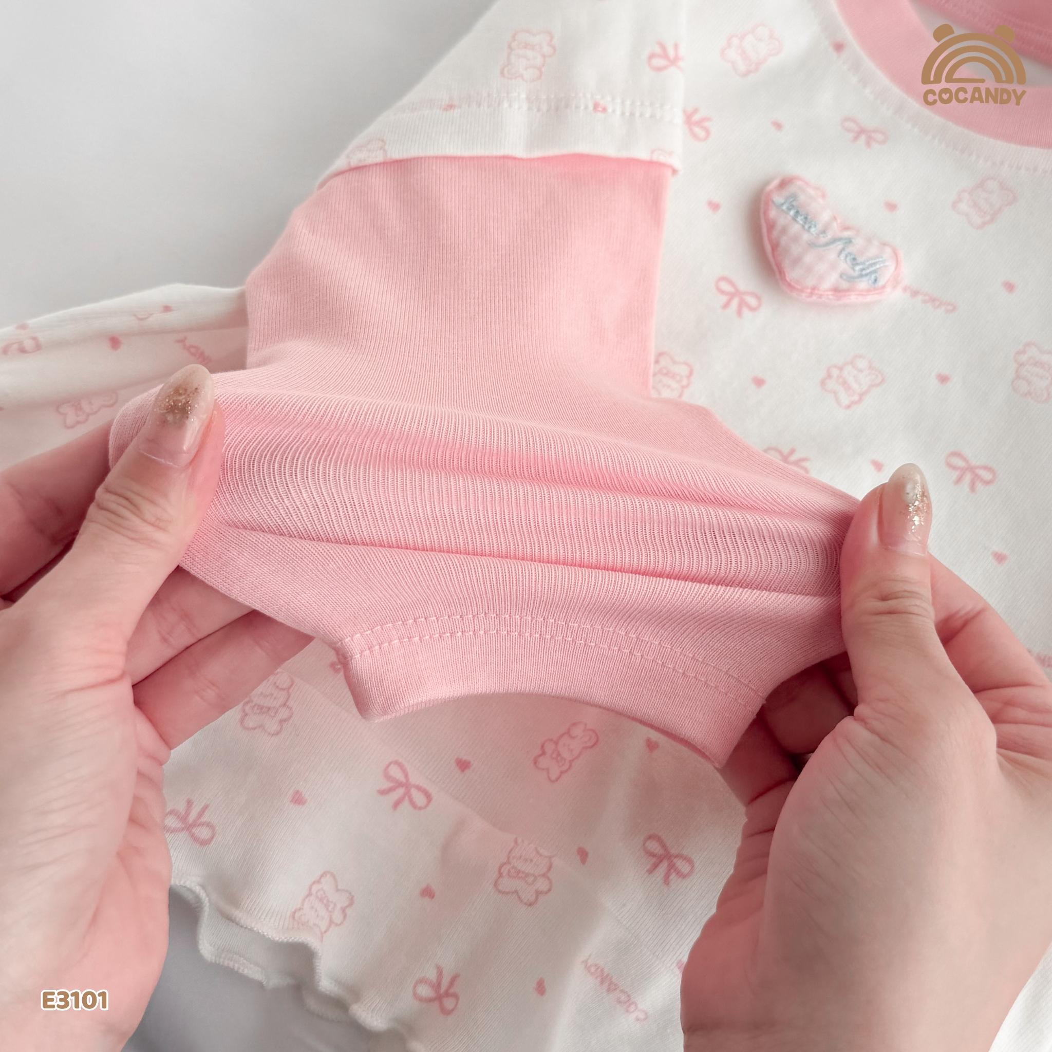 Áo dài cotton HỒNG phối tay in họa tiết_thumbnail_4