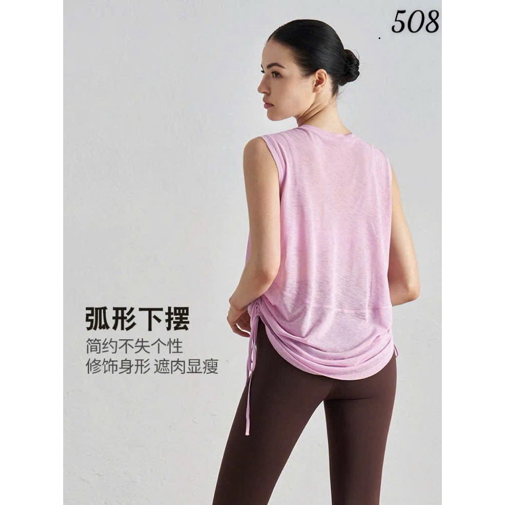Áo Tanktop Thể Thao Nữ Ba Lỗ Rút Dây Form Rộng Vải Lưới Mè Thoáng Khí Thấm Hút Nhanh Khô_thumbnail_5