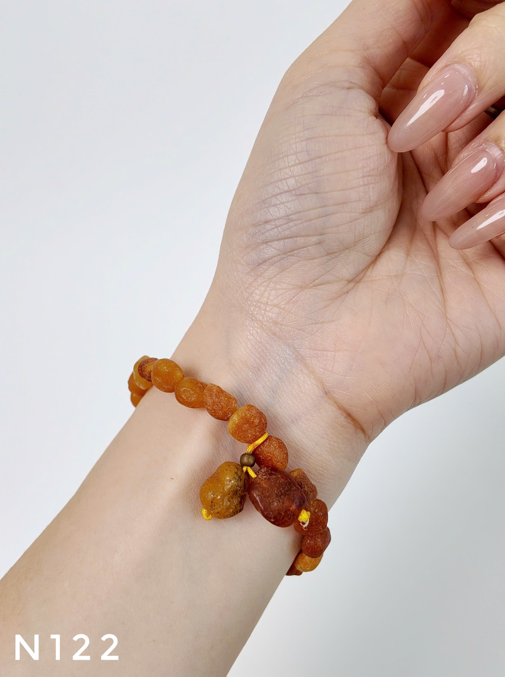 Vòng Tay Hổ Phách Mật Thô Đa Sắc Mix Giọt Thô – N122_thumbnail_3