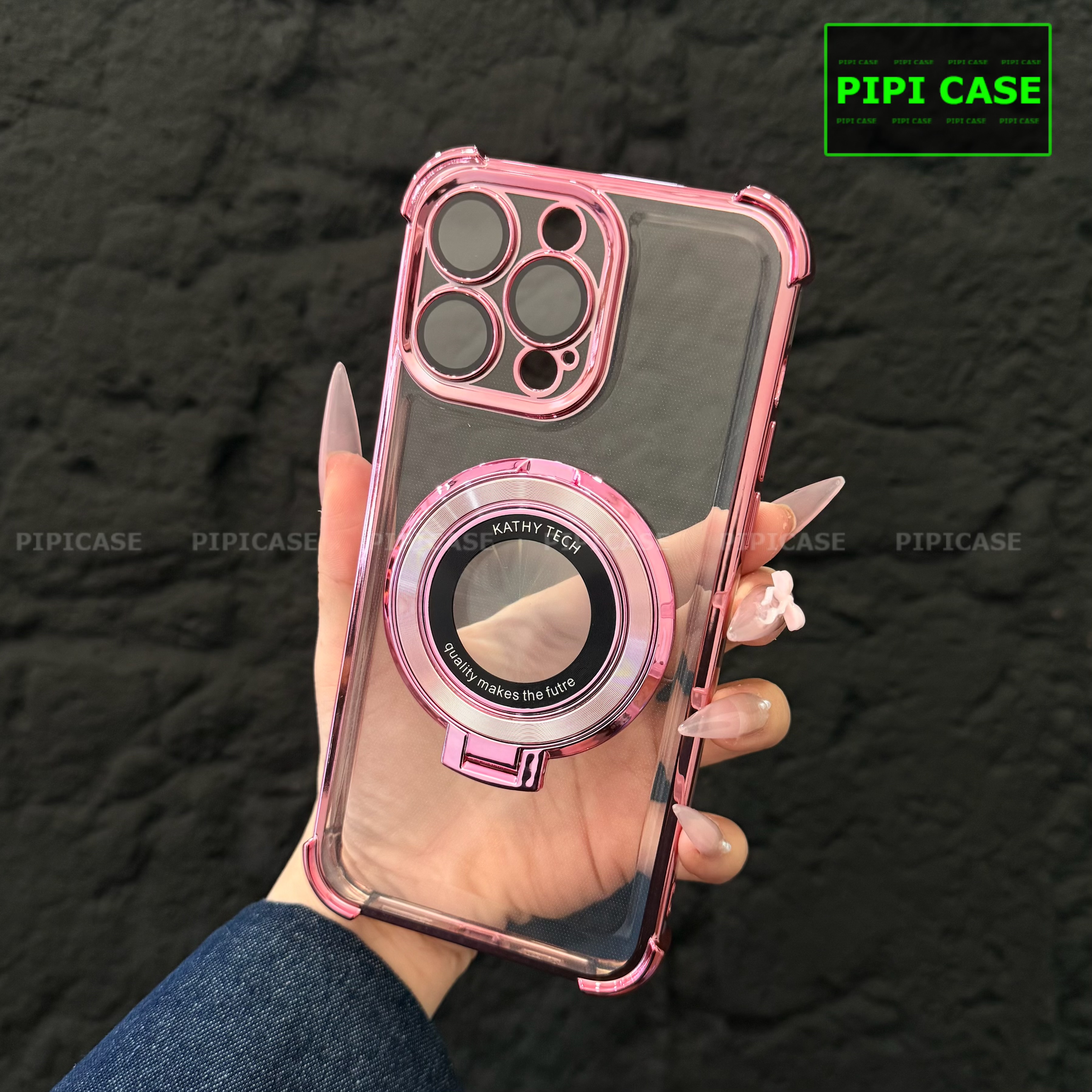 Ốp Lưng iPhone 16 Pro Max - Ven - Hồng
