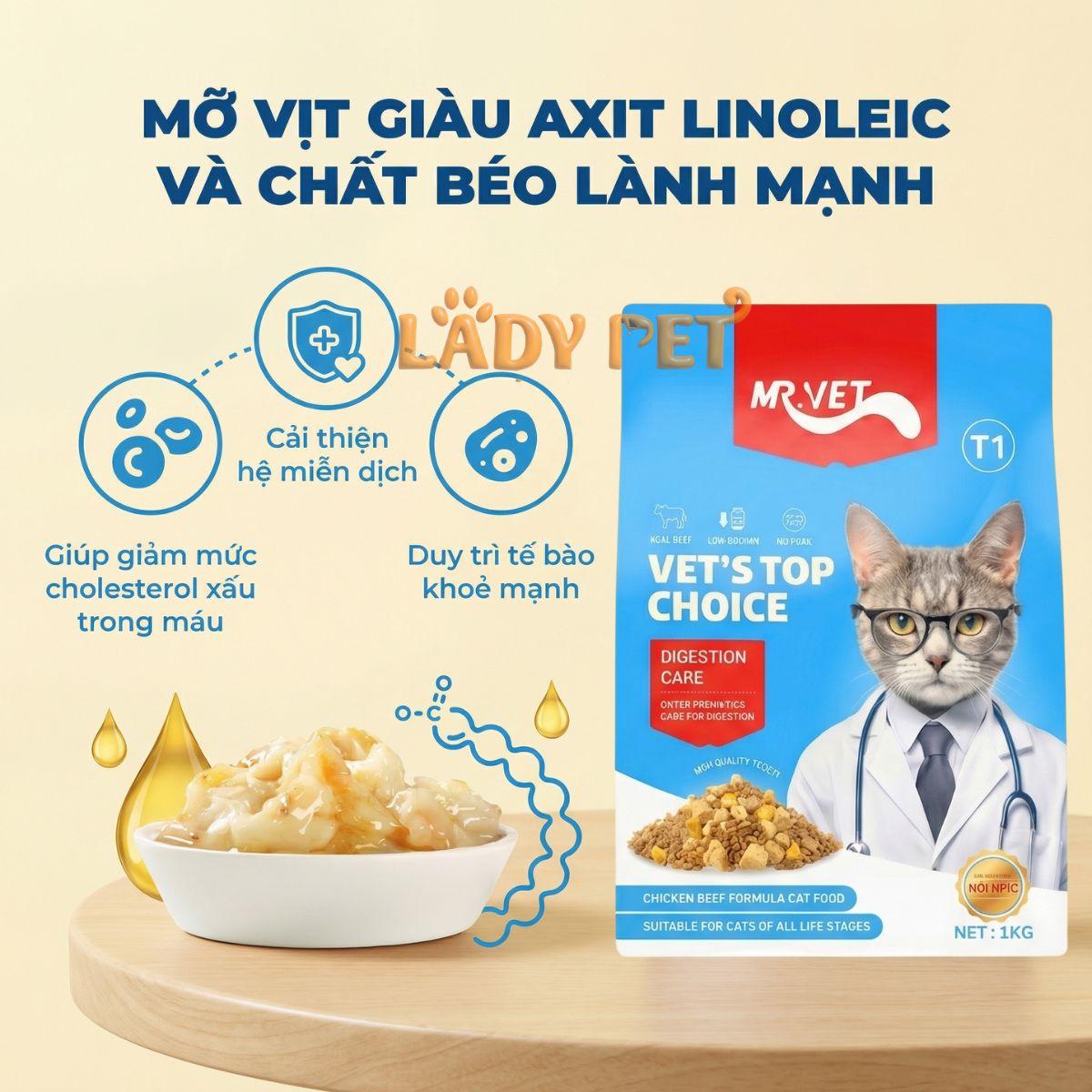 Thức ăn hạt MR VET T1 cho mèo (1KG)_thumbnail_4