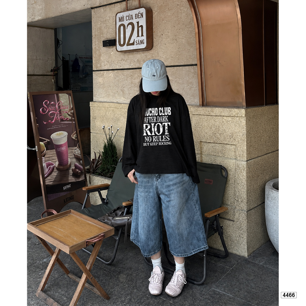 Áo thun tay dài form boxy cotton xược Hàn Quốc Miucho 4466_thumbnail_3