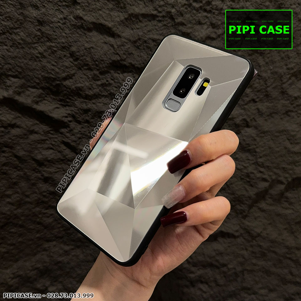 Ốp Lưng Samsung S9 - Kim Cương 6D - Bạc