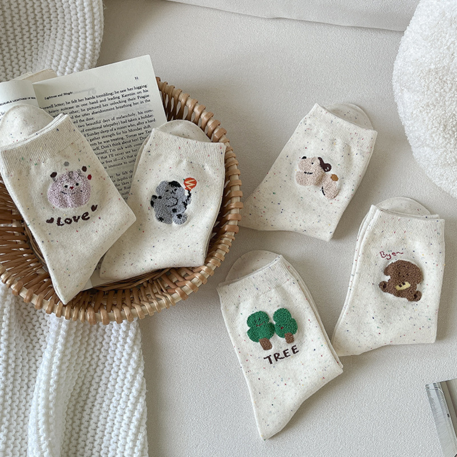 Set 5 đôi tất cao cổ nữ họa tiết cây thú GOMTAT, vớ chân phong cách Hàn Quốc cute, chất cotton mềm mịn – JIN-2518-CB5_thumbnail_6
