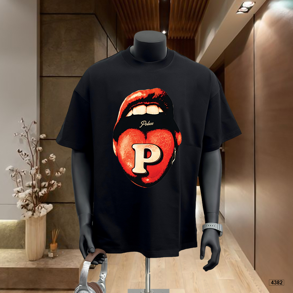 Áo thun nam Red Lips Graphic form rộng cá tính Polux 4382_thumbnail_7