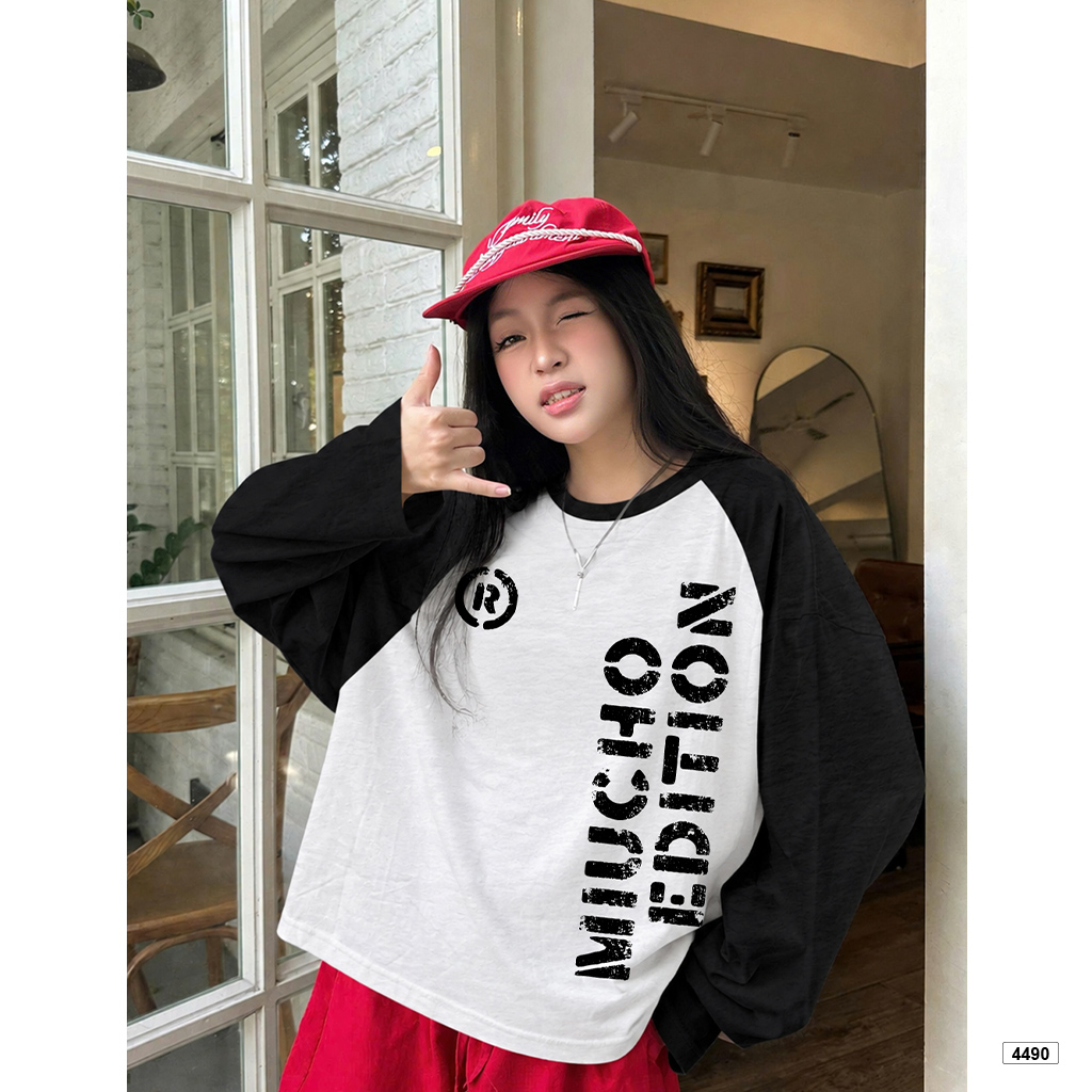 Áo thun nữ tay dài form boxy Miucho chất vải cotton xược Hàn Quốc 4490_thumbnail_2