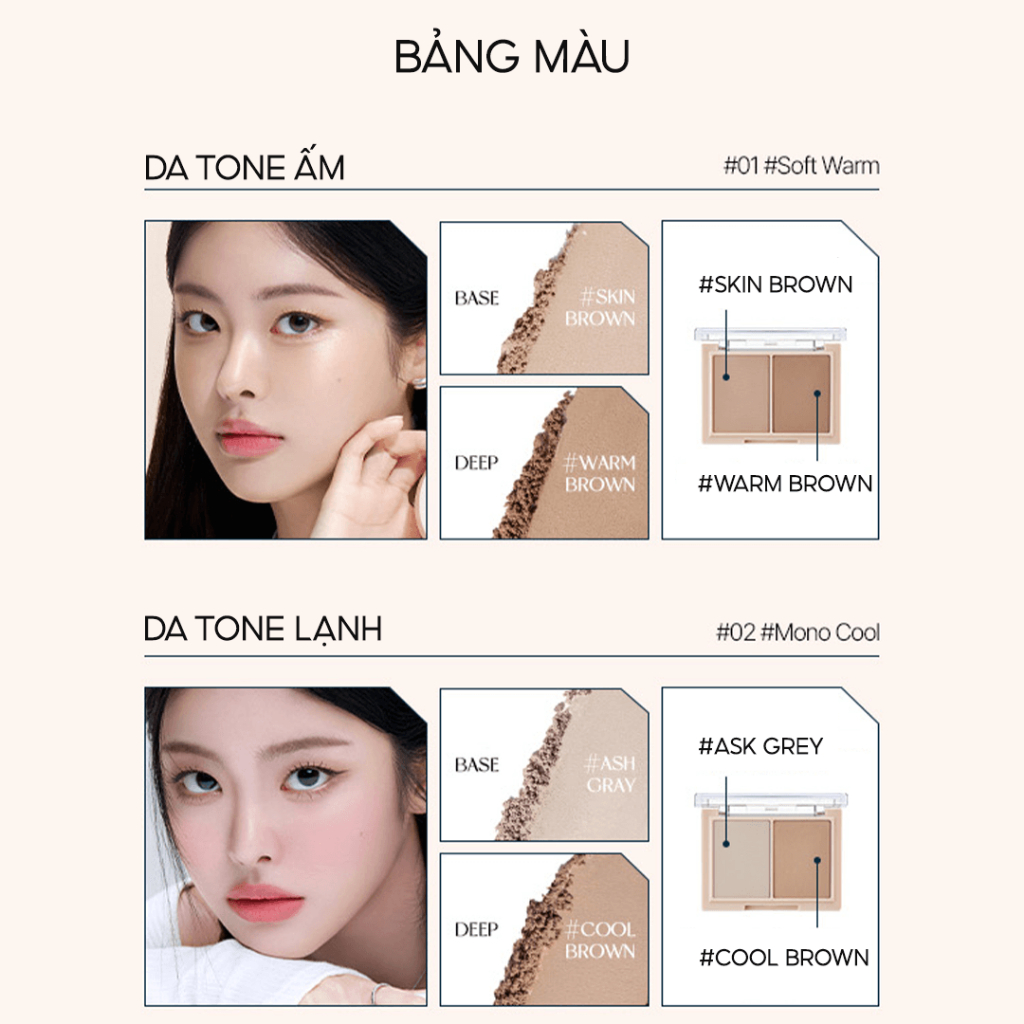 [TAG] Bảng phấn tạo khối 2 ô Tag Dual Multi Shading 9.4g