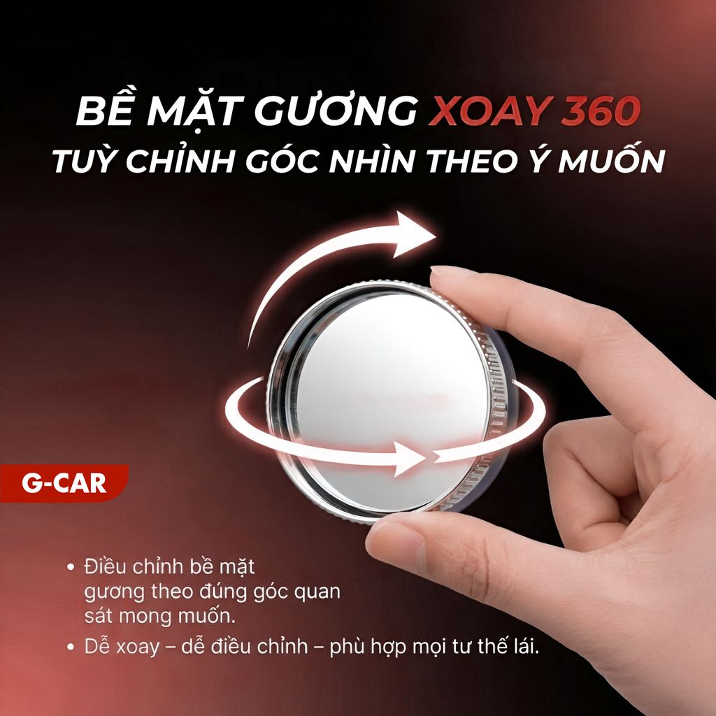 Bộ 2 Gương Cầu Lồi Ô Tô Hít Chân Kính Xóa Điểm Mù_thumbnail_3