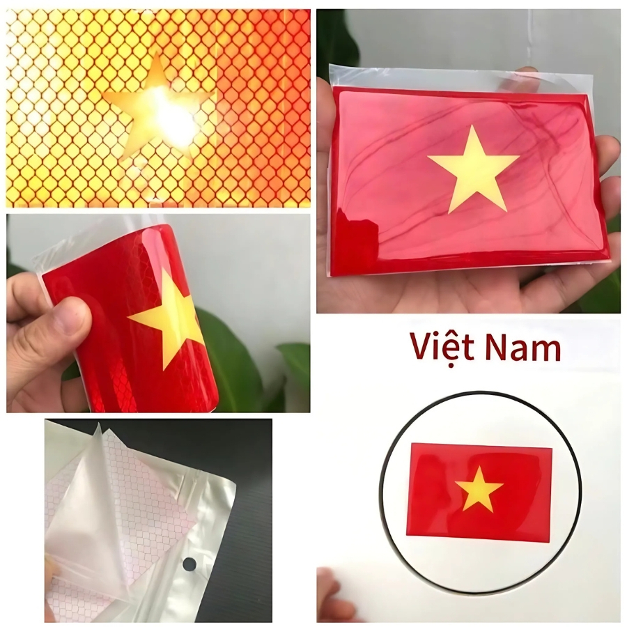 Tem Cờ Việt Nam Phản Quang Dán Ô Tô, Xe Máy (8x12cm)_thumbnail_3