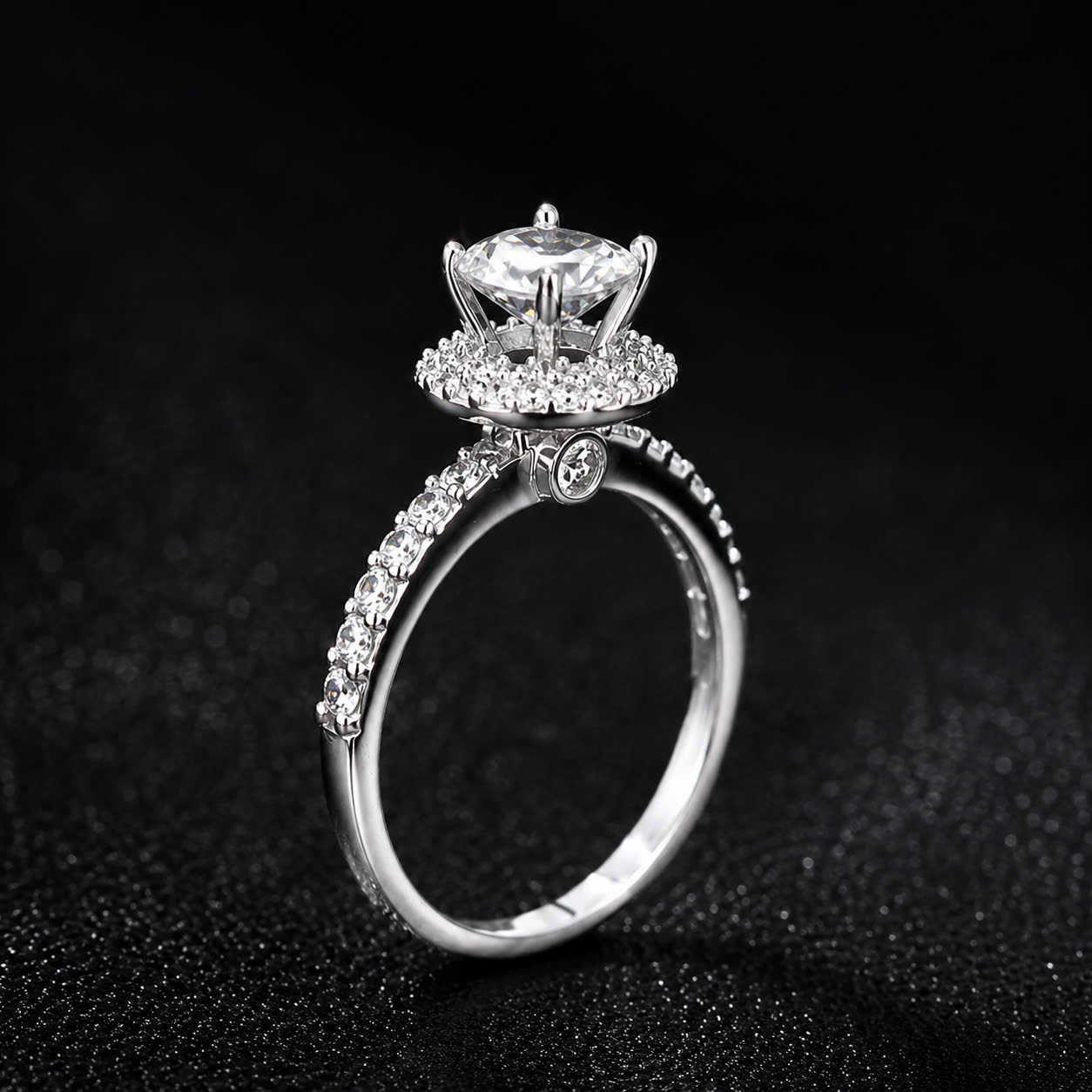 Nhẫn bạc xi kim đá chủ đế tản tròn size 5_thumbnail_3