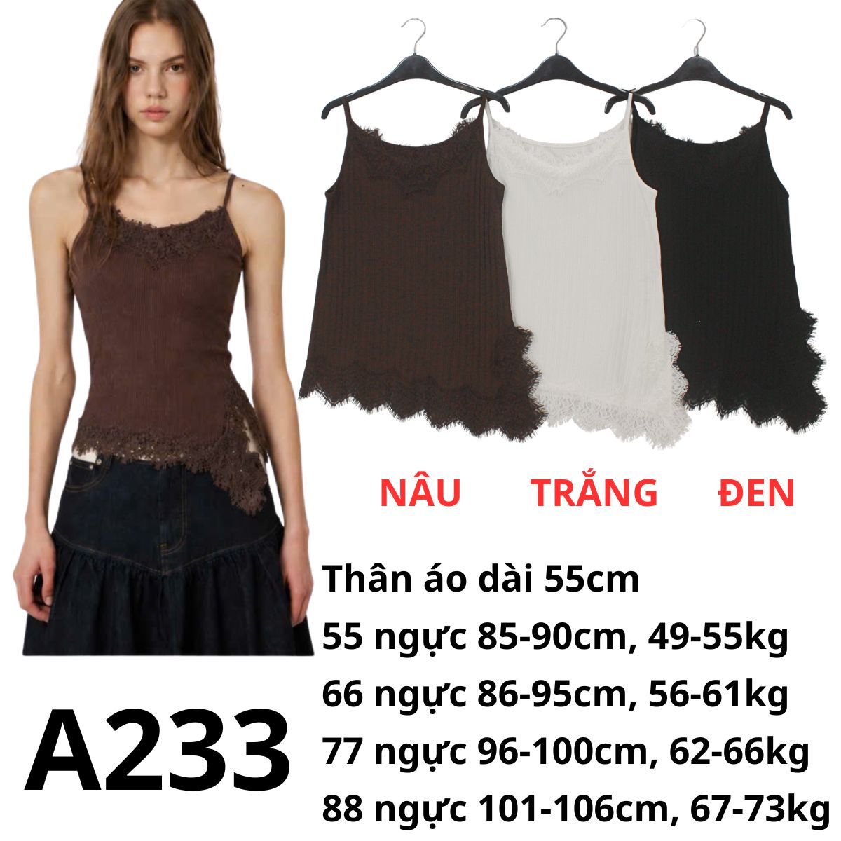 A233- ÁO 2 DÂY REN
