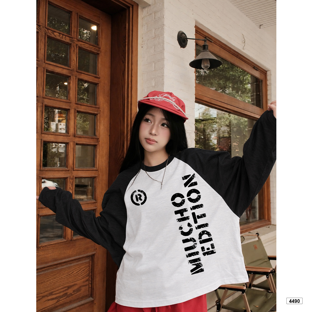 Áo thun nữ tay dài form boxy Miucho chất vải cotton xược Hàn Quốc 4490_thumbnail_4
