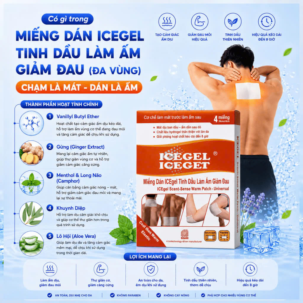 HỘP 4 Miếng Dán ICEgel Tinh Dầu Giảm Đau_thumbnail_4