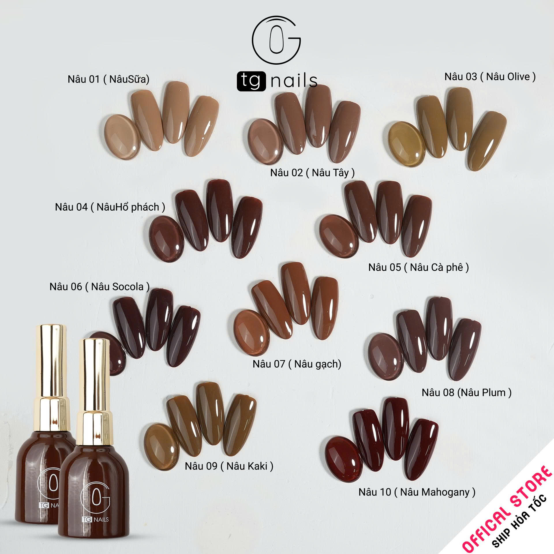 Sơn gel Nâu TG chai 10g