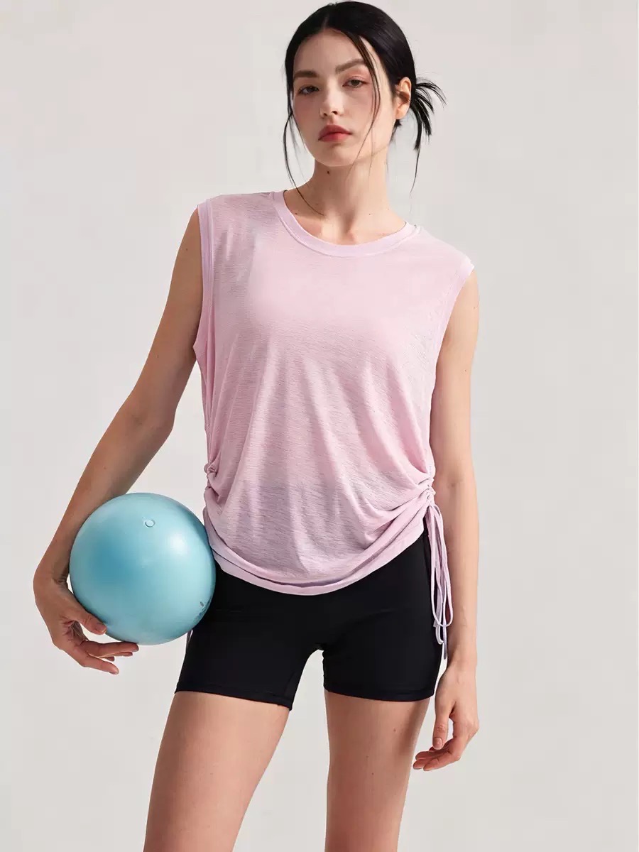 Áo Tanktop Thể Thao Nữ Ba Lỗ Rút Dây Form Rộng Vải Lưới Mè Thoáng Khí Thấm Hút Nhanh Khô_thumbnail_6