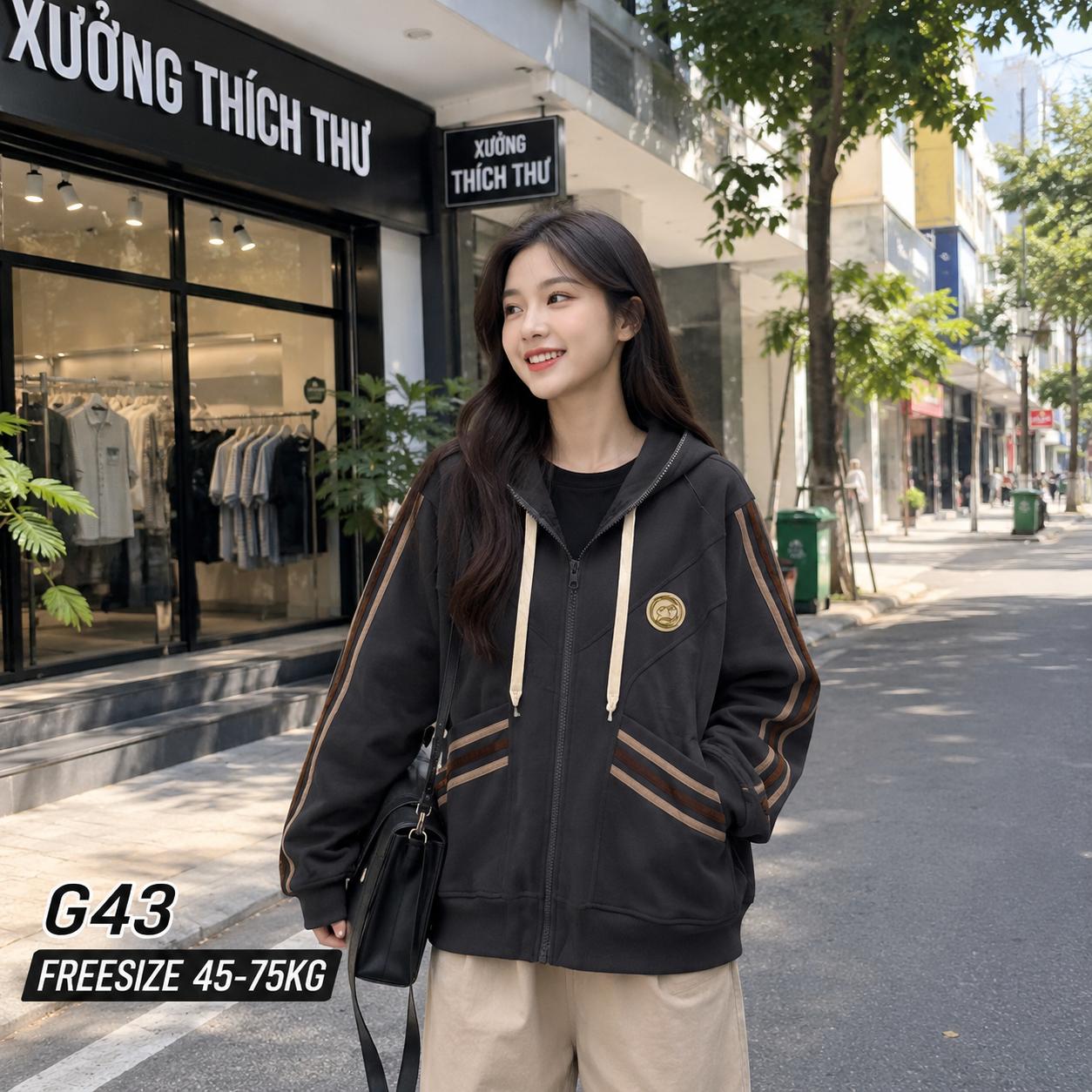 Thích Thư Áo Khoác Thun Mã G43 - Chất Liệu Cao Cấp Mềm Mịn Co Giãn Tốt Form Suông Thoải Mái Che Khuyết Điểm Phong Cách Trẻ Trung_thumbnail_5