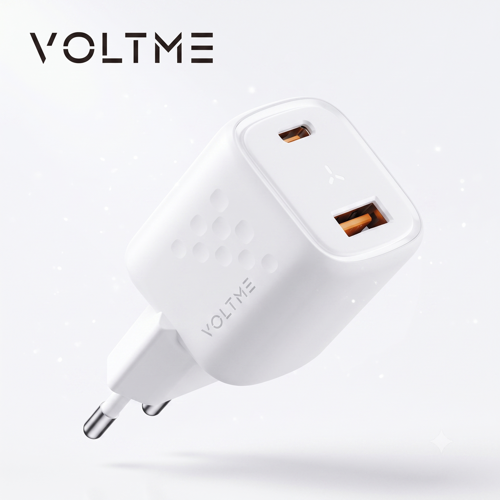 Củ Sạc Nhanh 20W VOLTME Revo 20 Duo (V2327) 2 Cổng Type C & USB-A Chân Tròn