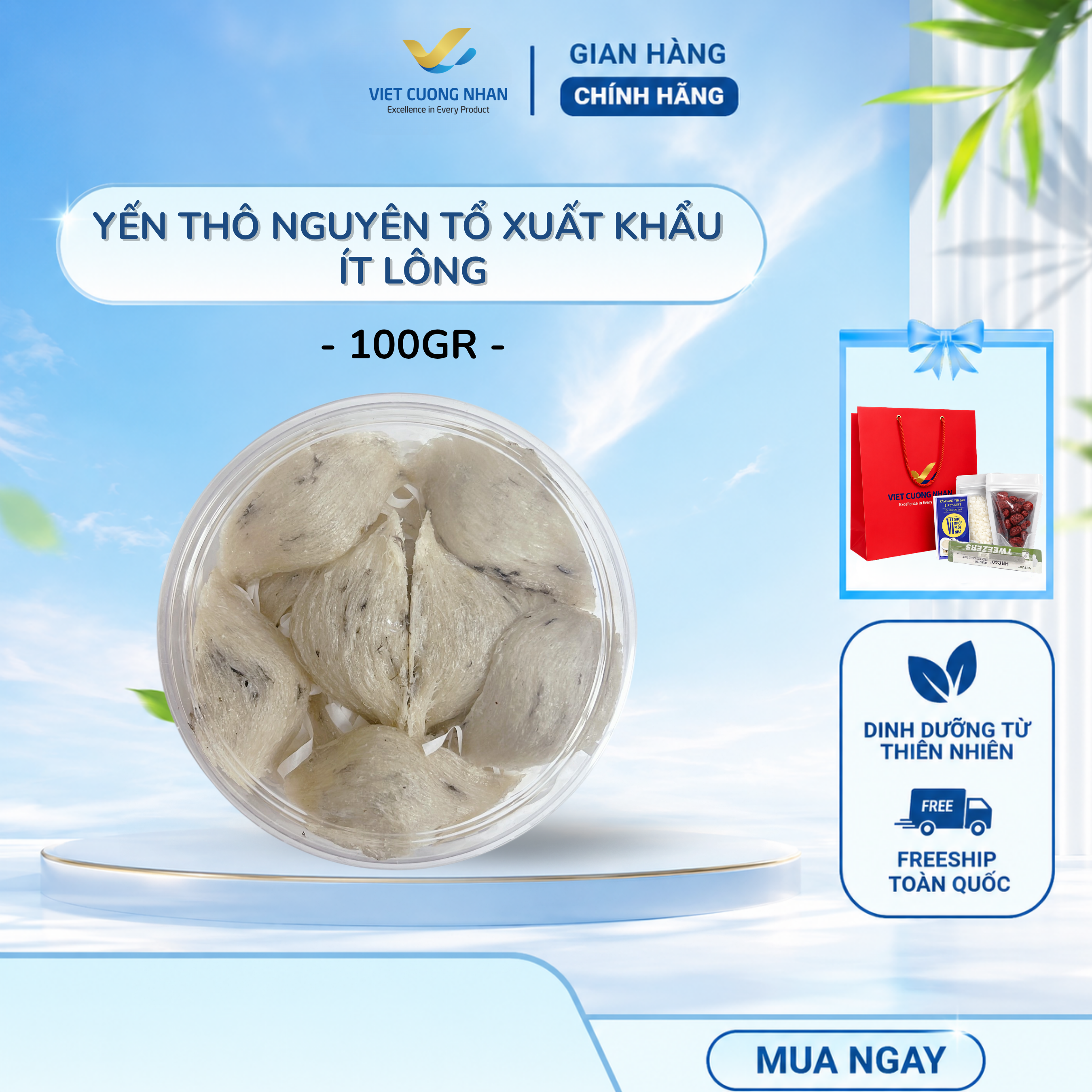 [T27] THÔ NGUYÊN TỔ XUẤT KHẨU- HỘP 100GR- Tặng táo đường nhíp