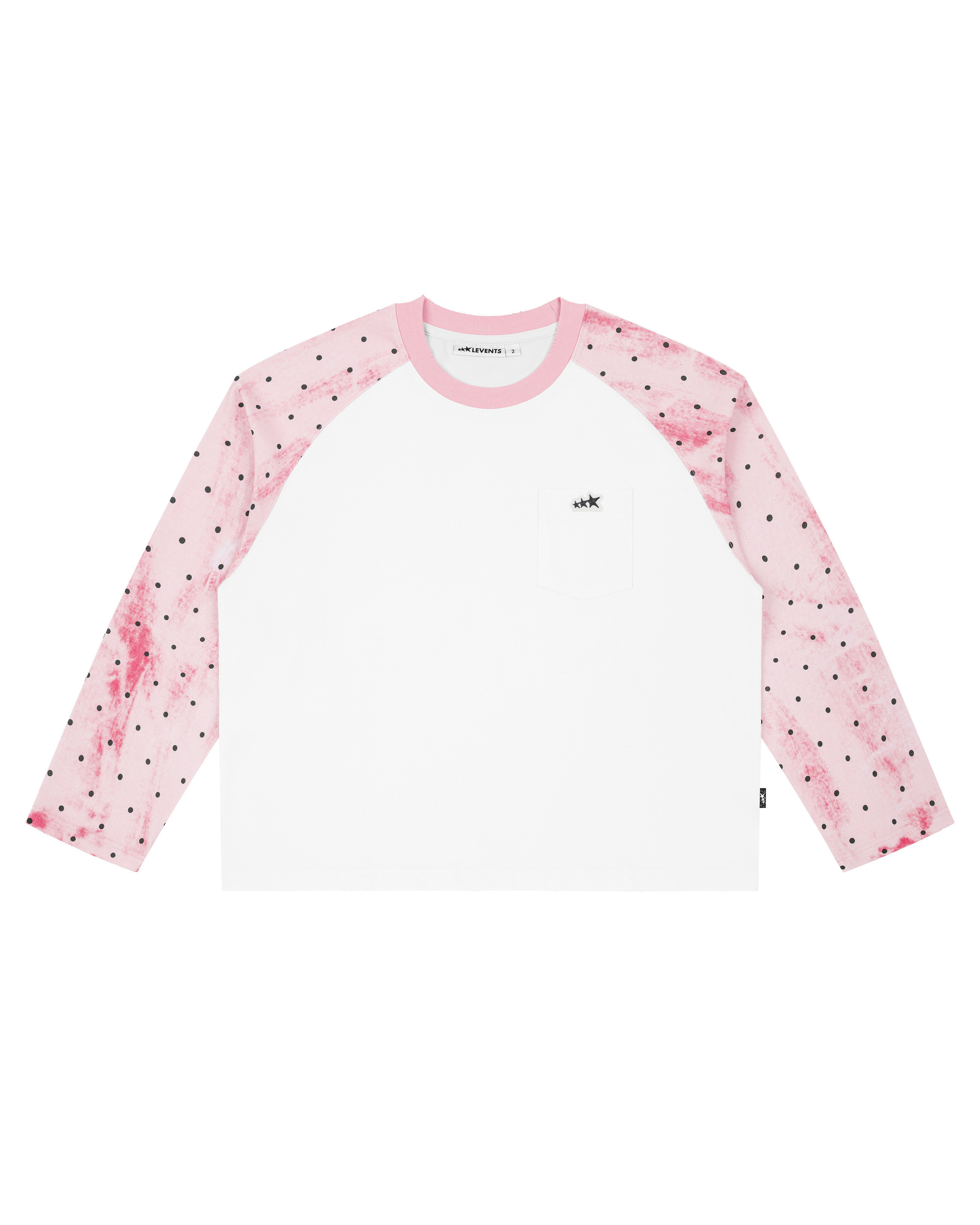 Levents® Polkadot Raglan Long Sleeve Boxy Tee