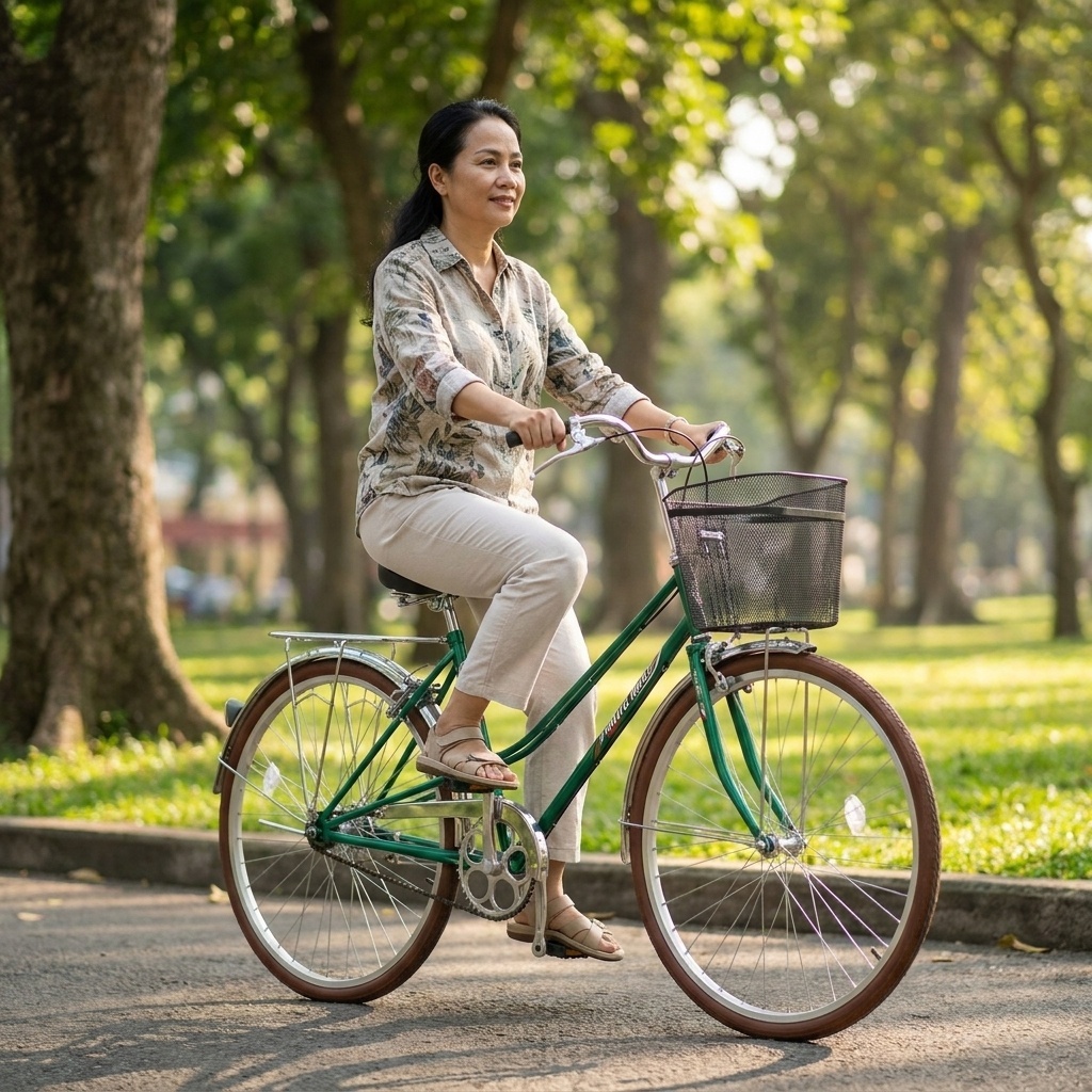 Xe Đạp Thống Nhất Dáng Cổ Điển Xưa Nam Nữ, TẶNG BỘ PHỤ KIỆN, khung thép chắc chắn, bền bỉ_thumbnail_3